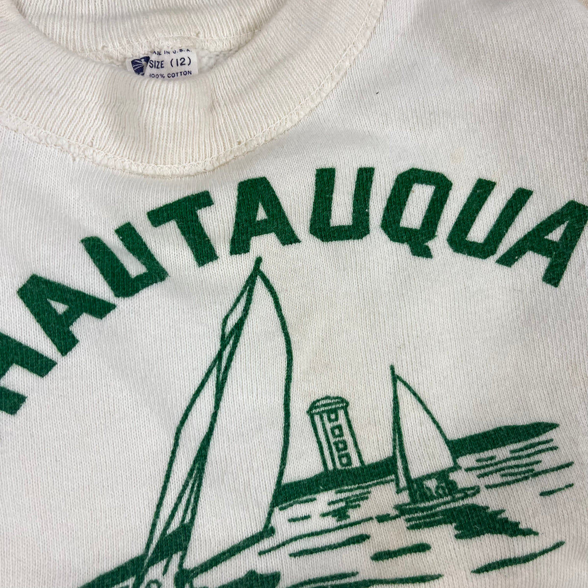 Vintage Chautauqua NY Kid&#39;s &quot;Champion Knitwear&quot; Sweatshirt