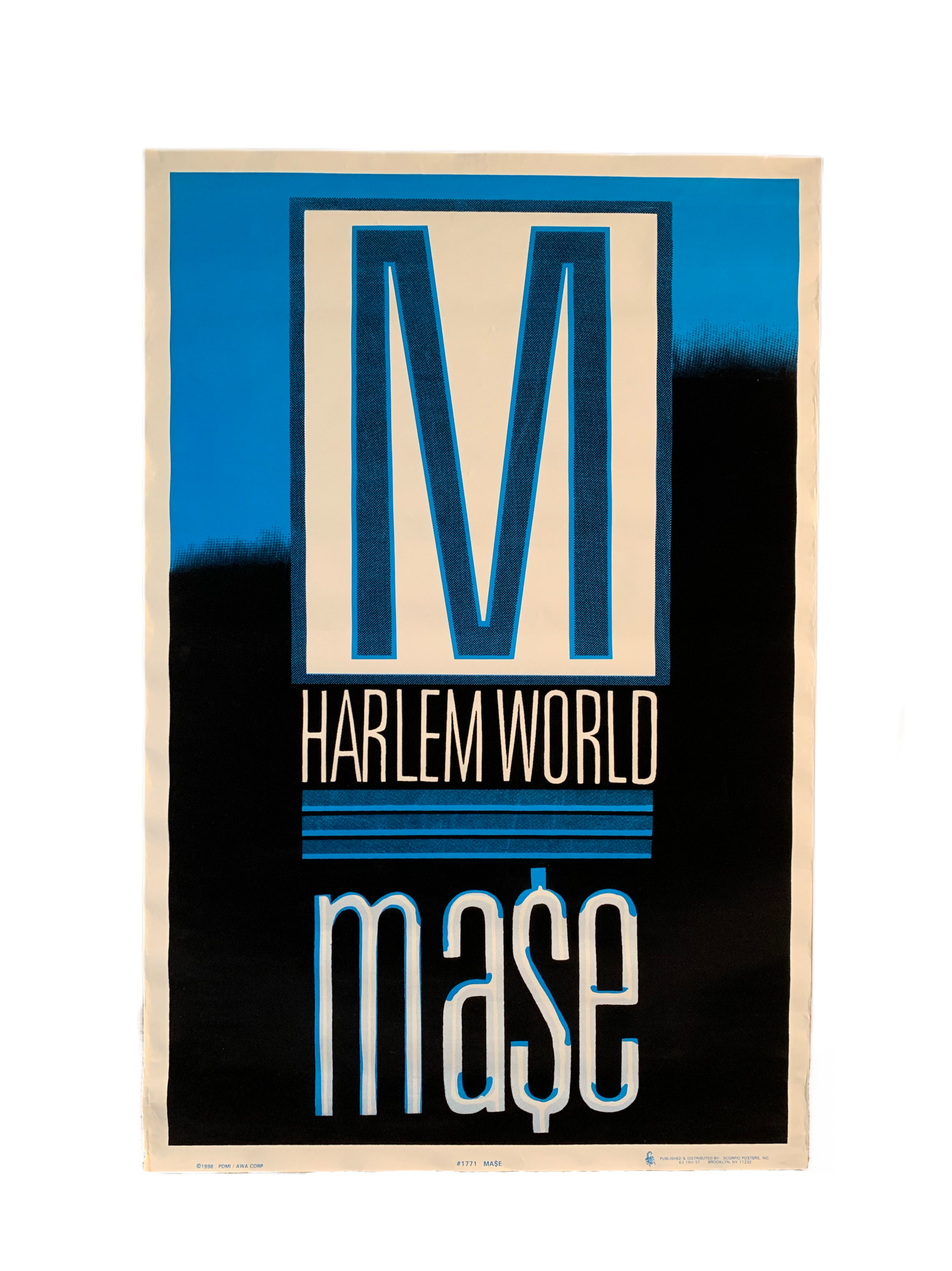 Vintage orignal Mase Harlem World Black Light Poster