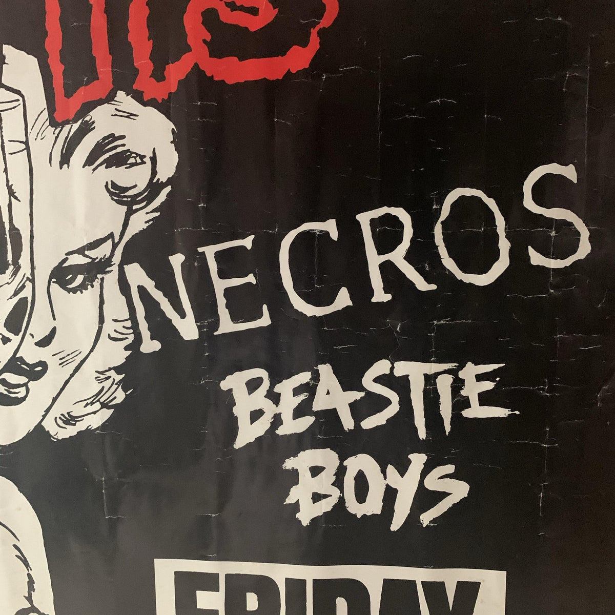 Vintage original Misfits Poster Necros Beastie Boys Irving Plaza Show detail