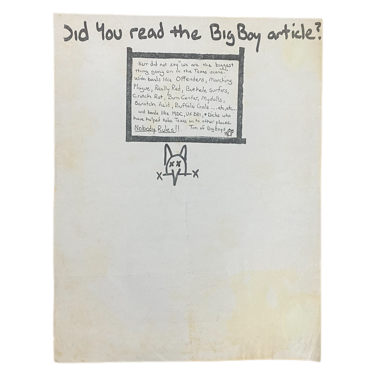 Vintage Big Boys &quot;Did You Read The Big Boy Article?&quot;