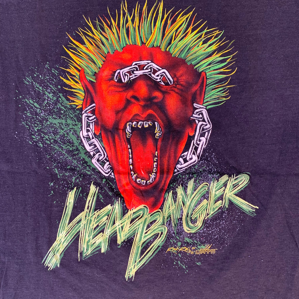 Vintage Rock &#39;N&#39; Roll &quot;Wild Oats&quot; Headbanger T-Shirt