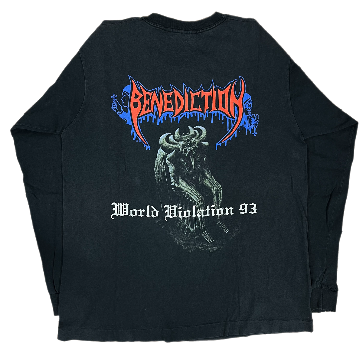 Vintage Benediction &quot;Transcend The Rubicon&quot; 1993 World Violation Long Sleeve Shirt