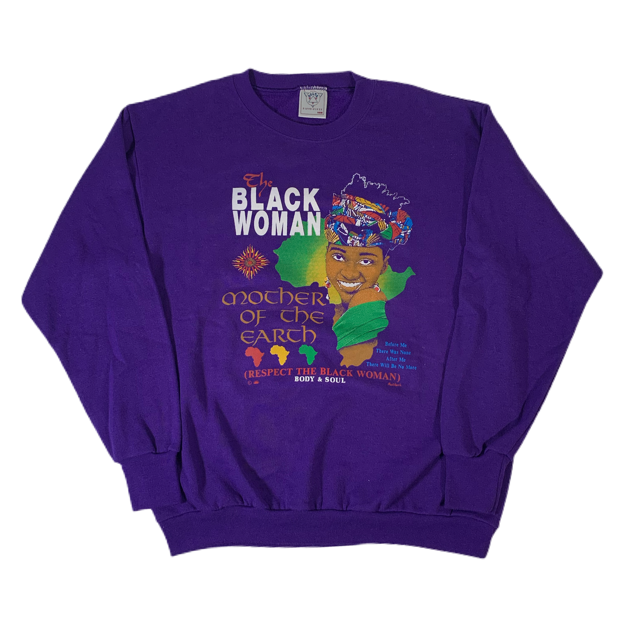 Vintage Mother Of The Earth "The Black Woman" Crewneck Sweatshirt - jointcustodydc