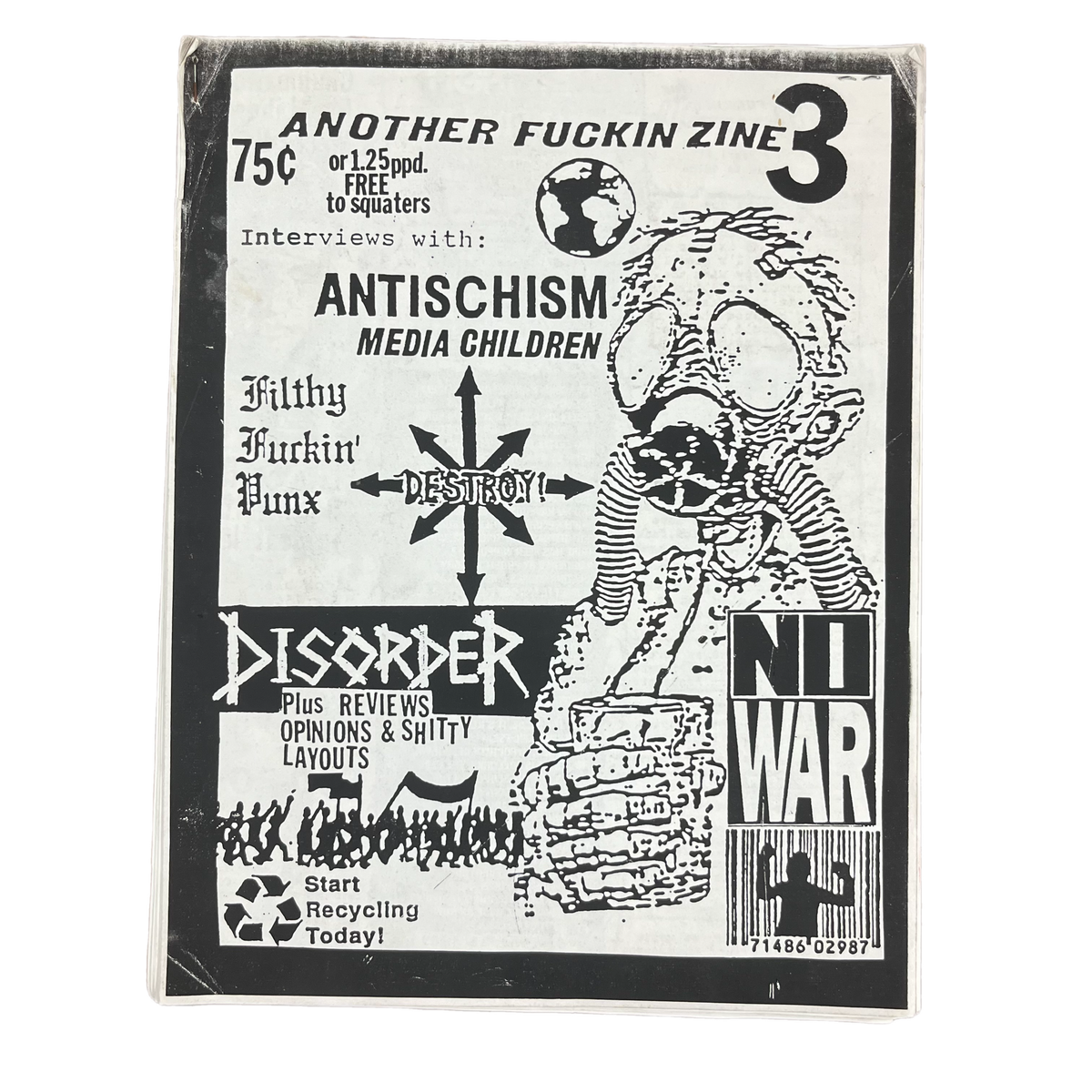 Vintage Another F*#kin Zine 3 &quot;Disorder Antischism&quot; Fanzine