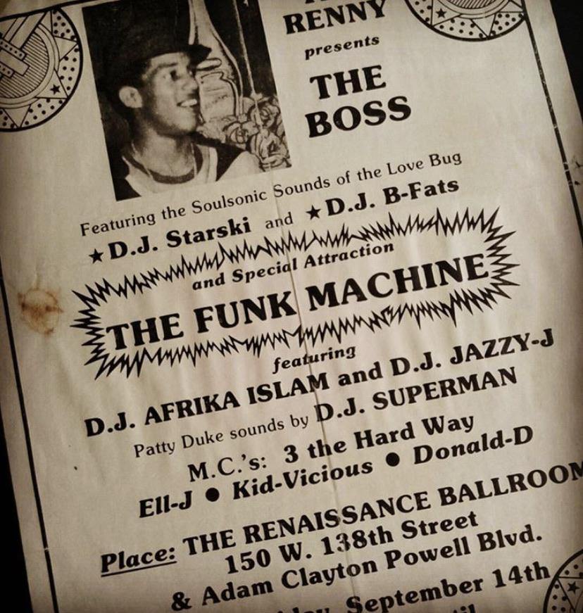 3 the Hard Way Flyer with DJ Starski DJ B-Fats The Funk Machine DJ Afrika Islam DJ Jazzy-J DJ Superman 