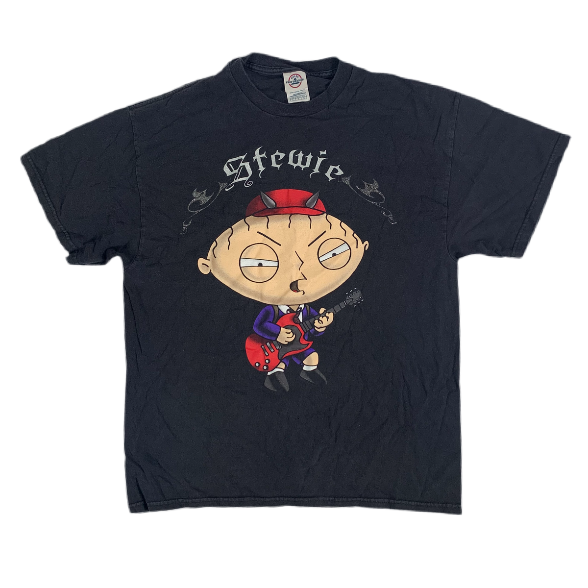Vintage Stewie &quot;Family Guy&quot; AC/DC Angus Young T-Shirt