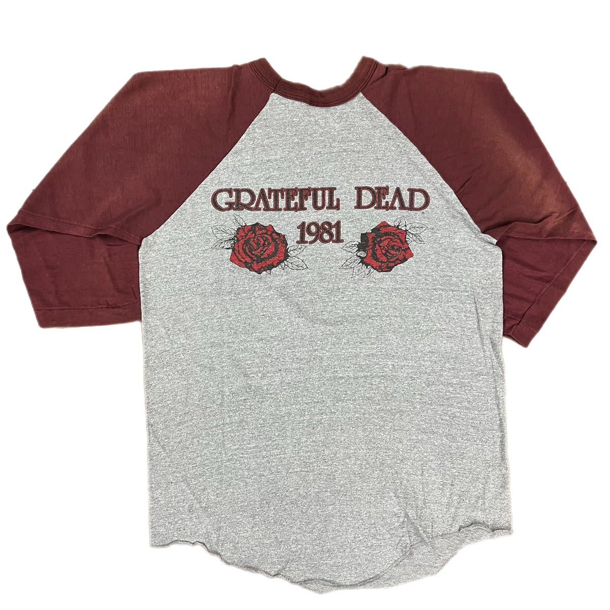 Vintage Grateful Dead &quot;Stanley Mouse&quot; Blue Rose 1981 Raglan Shirt