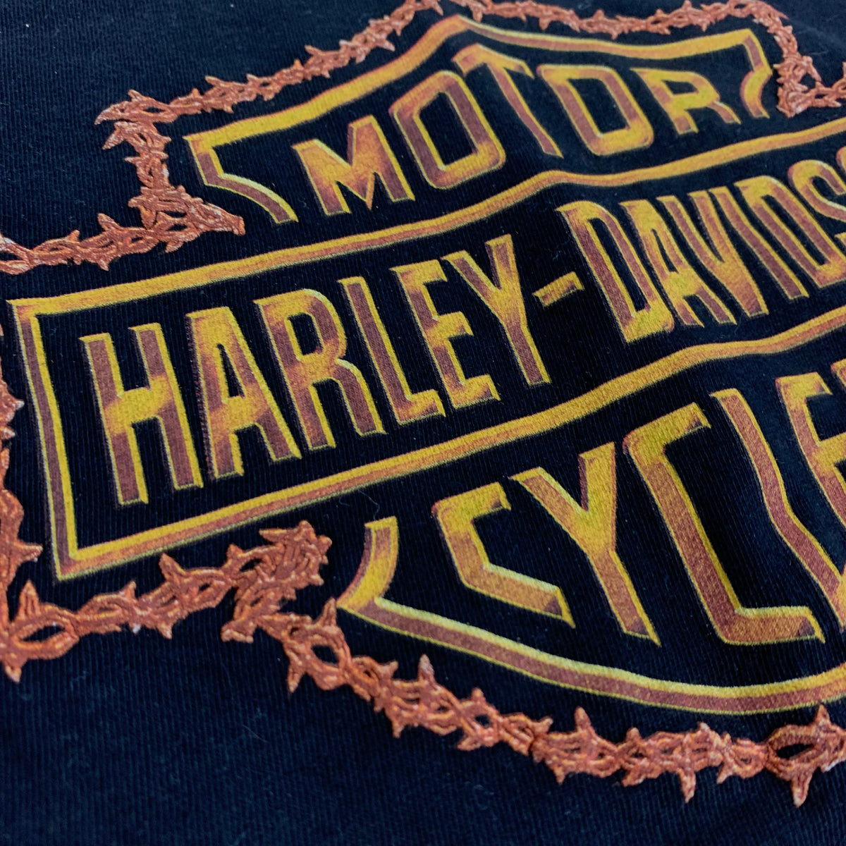 Vintage Harley-Davidson &quot;Puffy Barbwire&quot; Kelly&#39;s Massachusetts T-Shirt