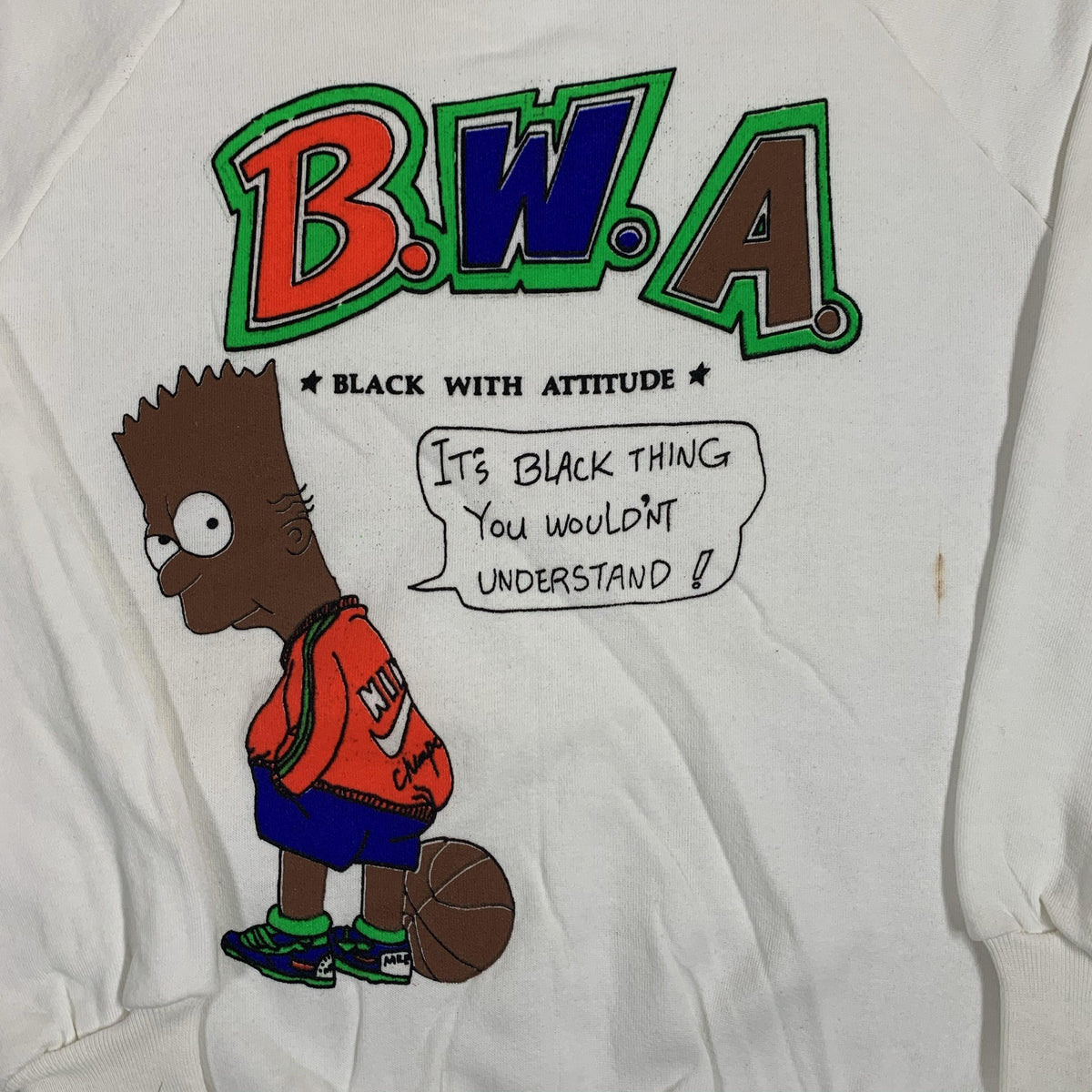 Vintage Bootleg Bart &quot;BWA&quot; Crewneck Sweatshirt - jointcustodydc