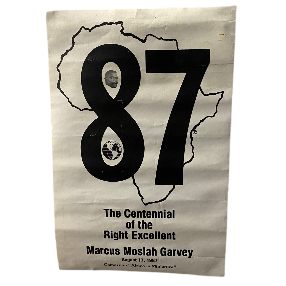 Vintage Marcus Garvey &quot;The Centennial Of The Right Excellent&quot; Poster