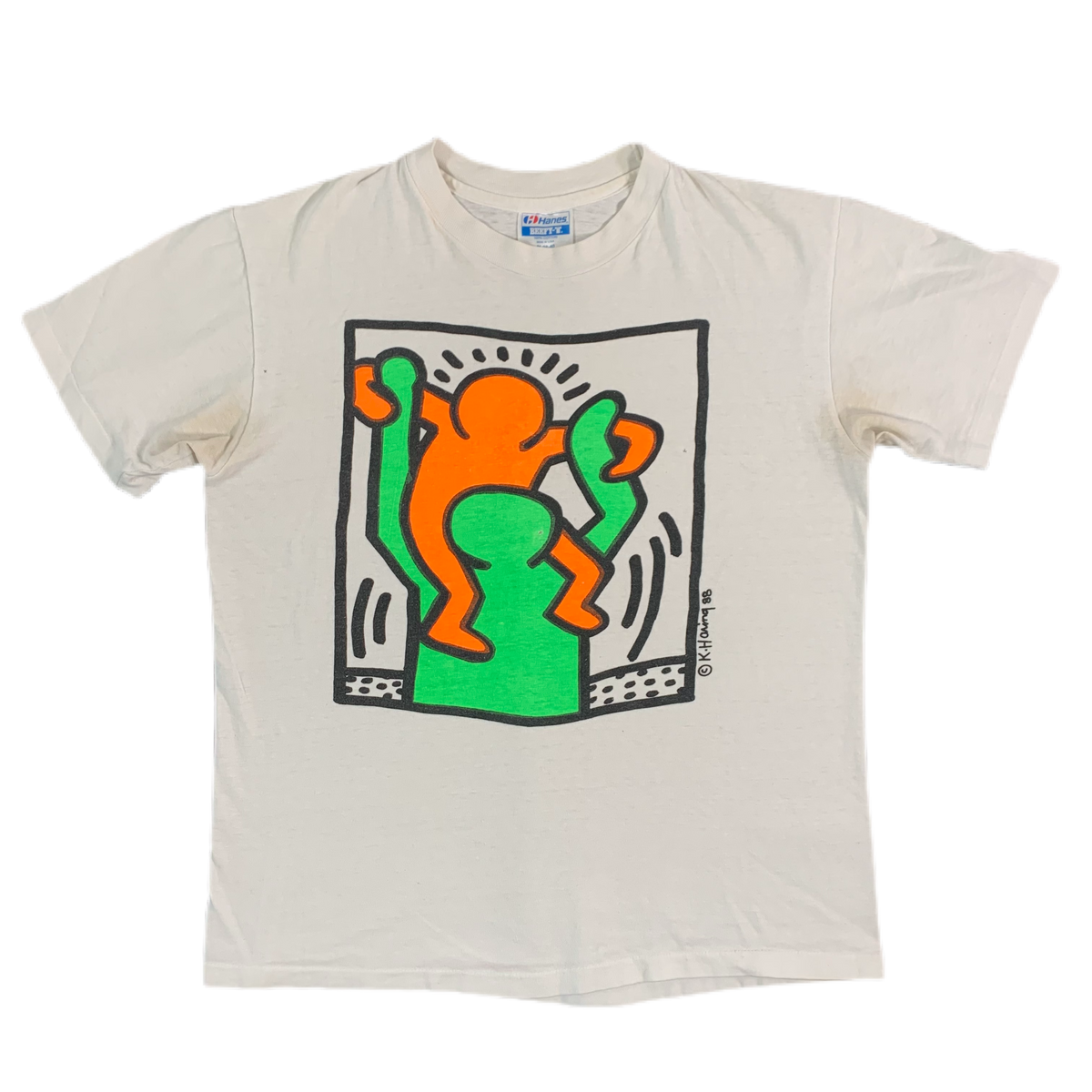 Vintage Keith Haring &quot;Baby On Shoulders&quot; T-Shirt