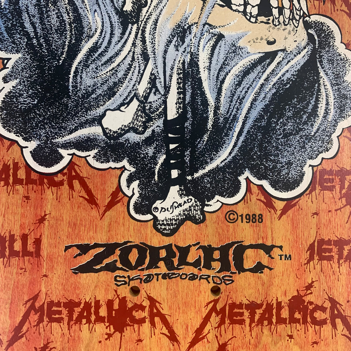 Vintage NOS Zorlac &quot;Metallica&quot; Pushead Skateboard Deck