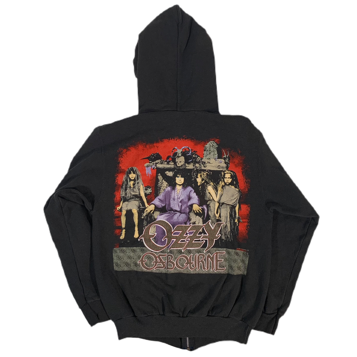 Vintage Ozzy Osbourne No Rest For The Wicked &quot;Stage Crew&quot; Zip-Up Hoodie