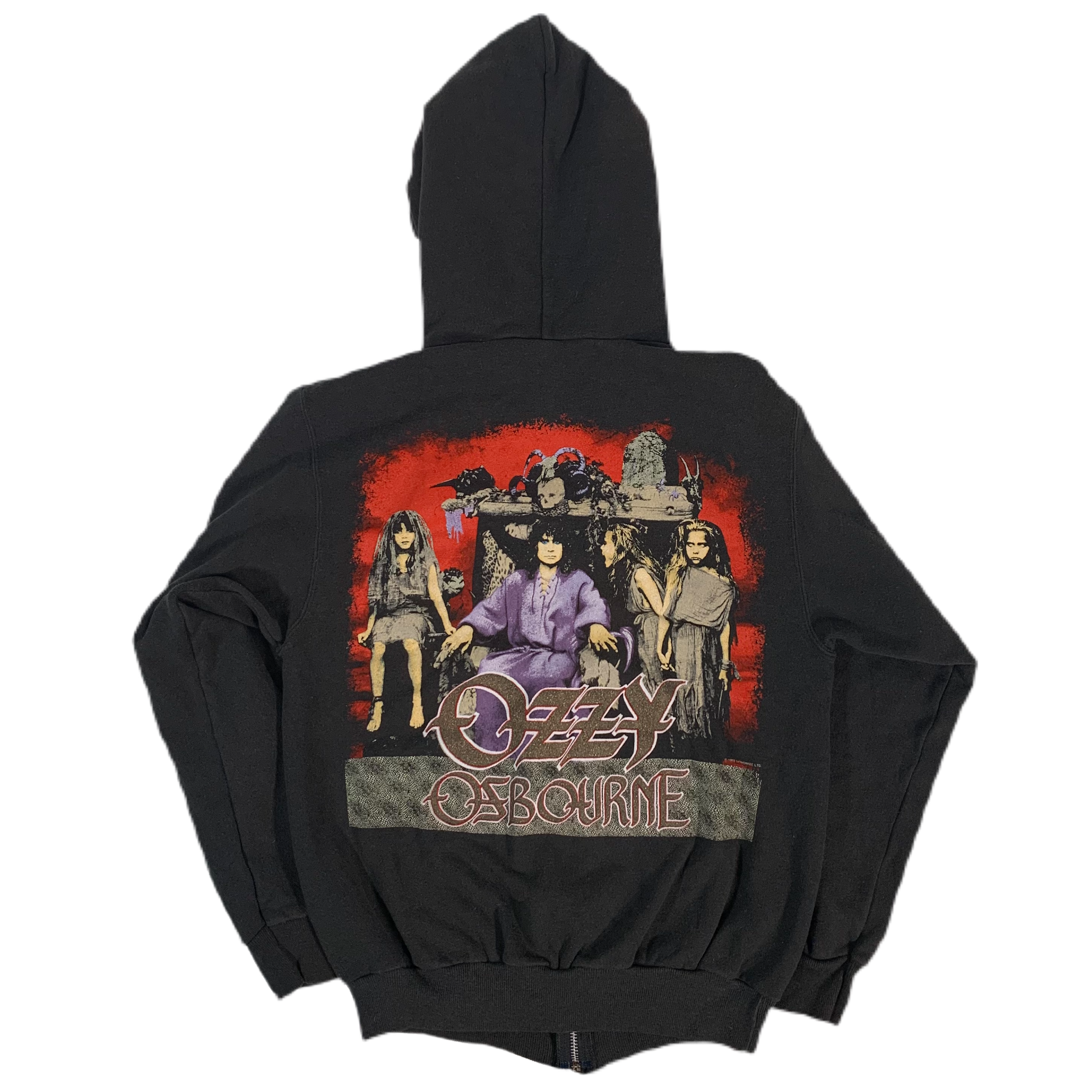 Vintage Ozzy Osbourne No Rest For The Wicked Stage Crew Zip Up Hoodie jointcustodydc