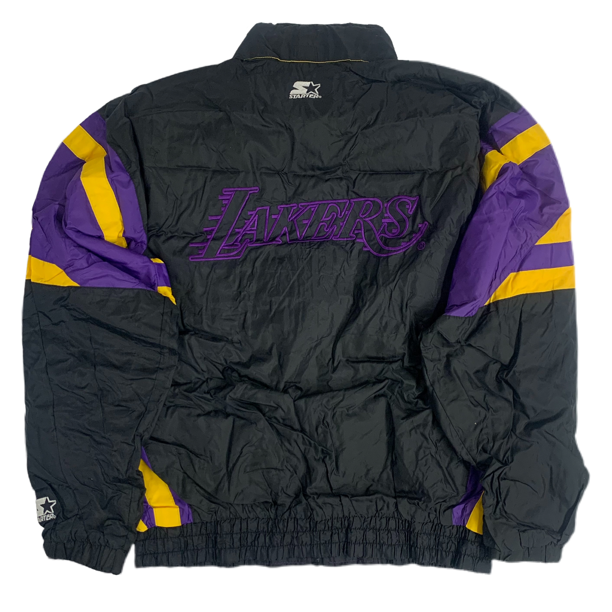 Vintage 90s Nylon Purple Starter Lakers Windbreaker Jacket