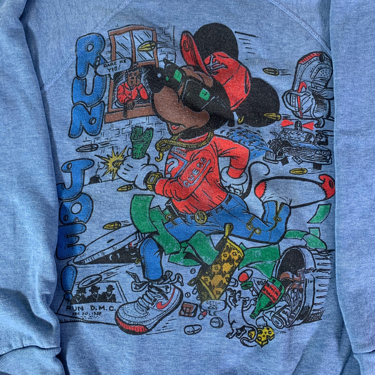 Vintage Mickey Mouse &quot;Run Joe!&quot; Raglan Sweatshirt