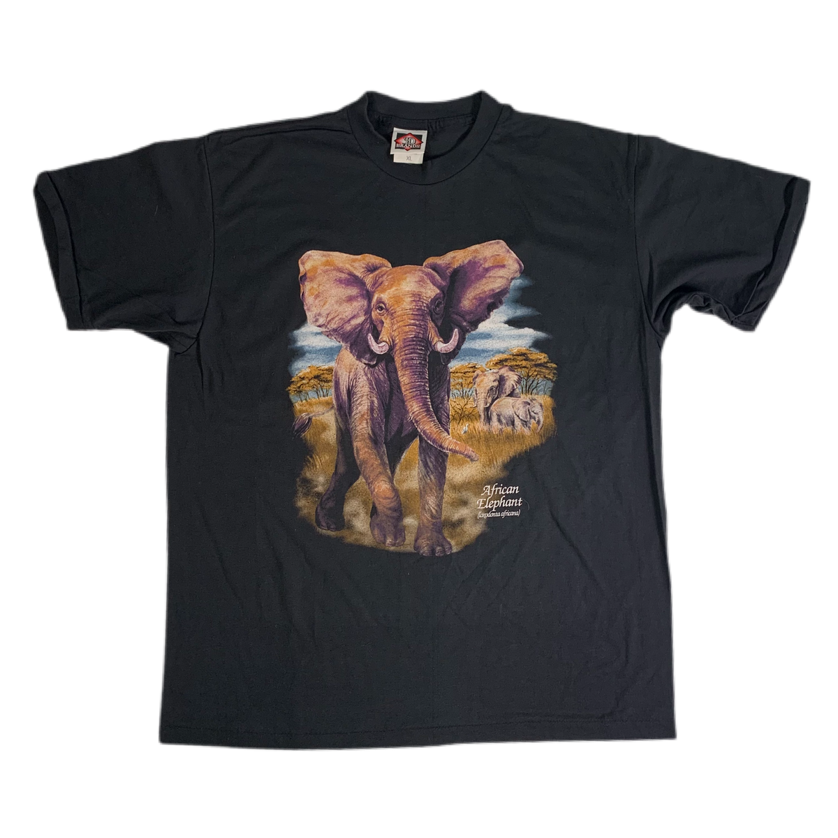 Vintage 3D Emblem &quot;African Elephant&quot; T-Shirt