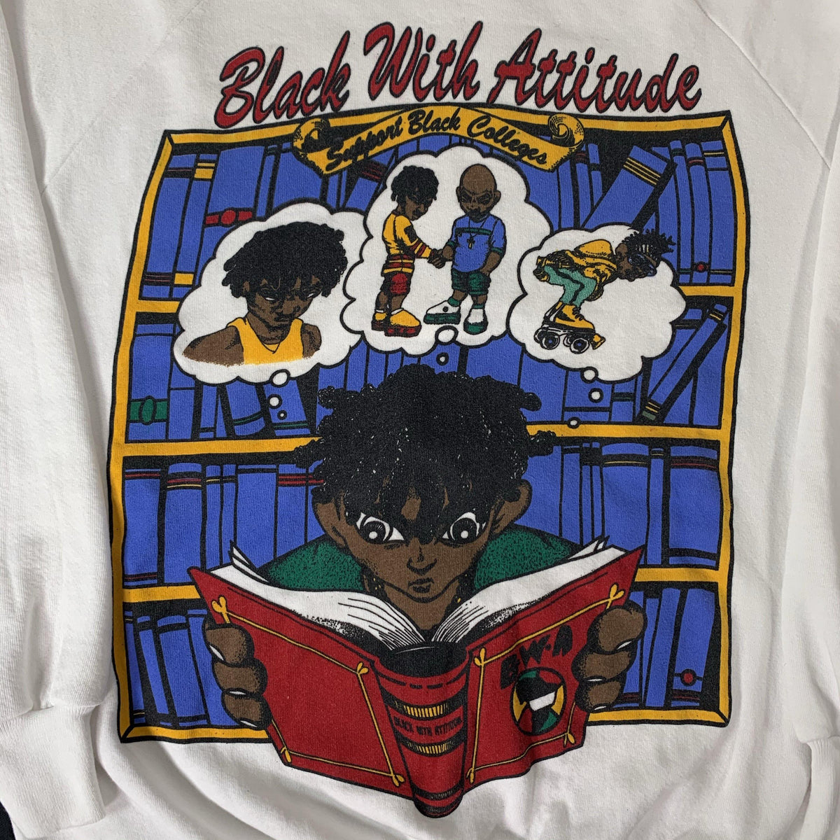 Vintage Black With Attitude &quot;Support Black Colleges&quot; Crewneck Sweatshirt - jointcustodydc