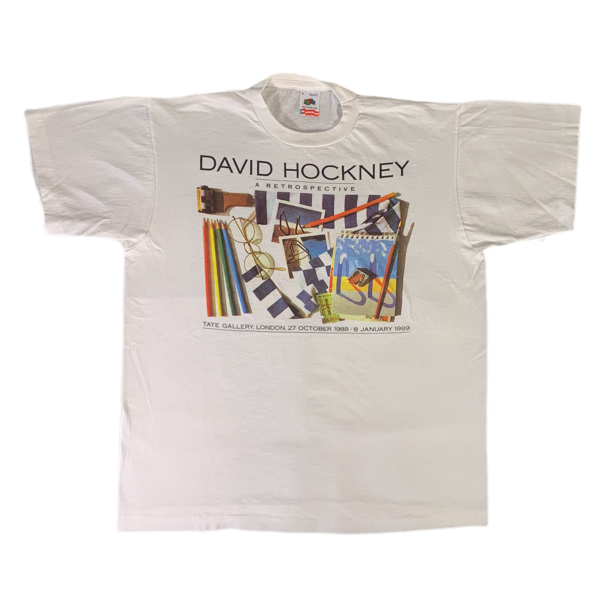 Vintage David Hockney &quot;A Retrospective&quot; Tate Gallery, London T-shirt