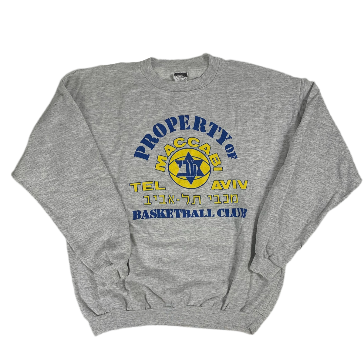 Vintage Maccabi &quot;Tel Aviv&quot; Basketball Club Crewneck Sweatshirt