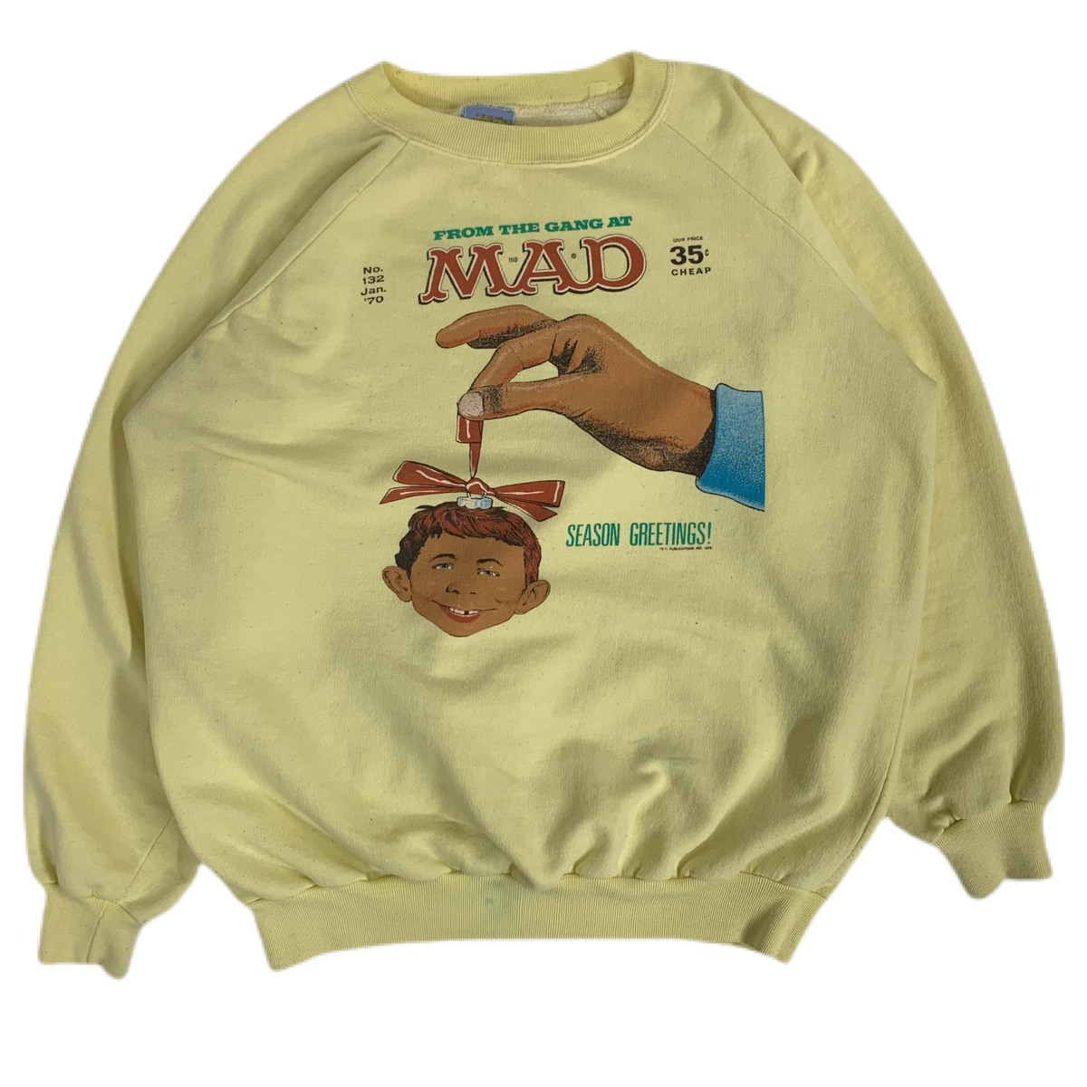 Vintage Mad Magazine &quot;Season Greetings!&quot; Raglan Sweatshirt