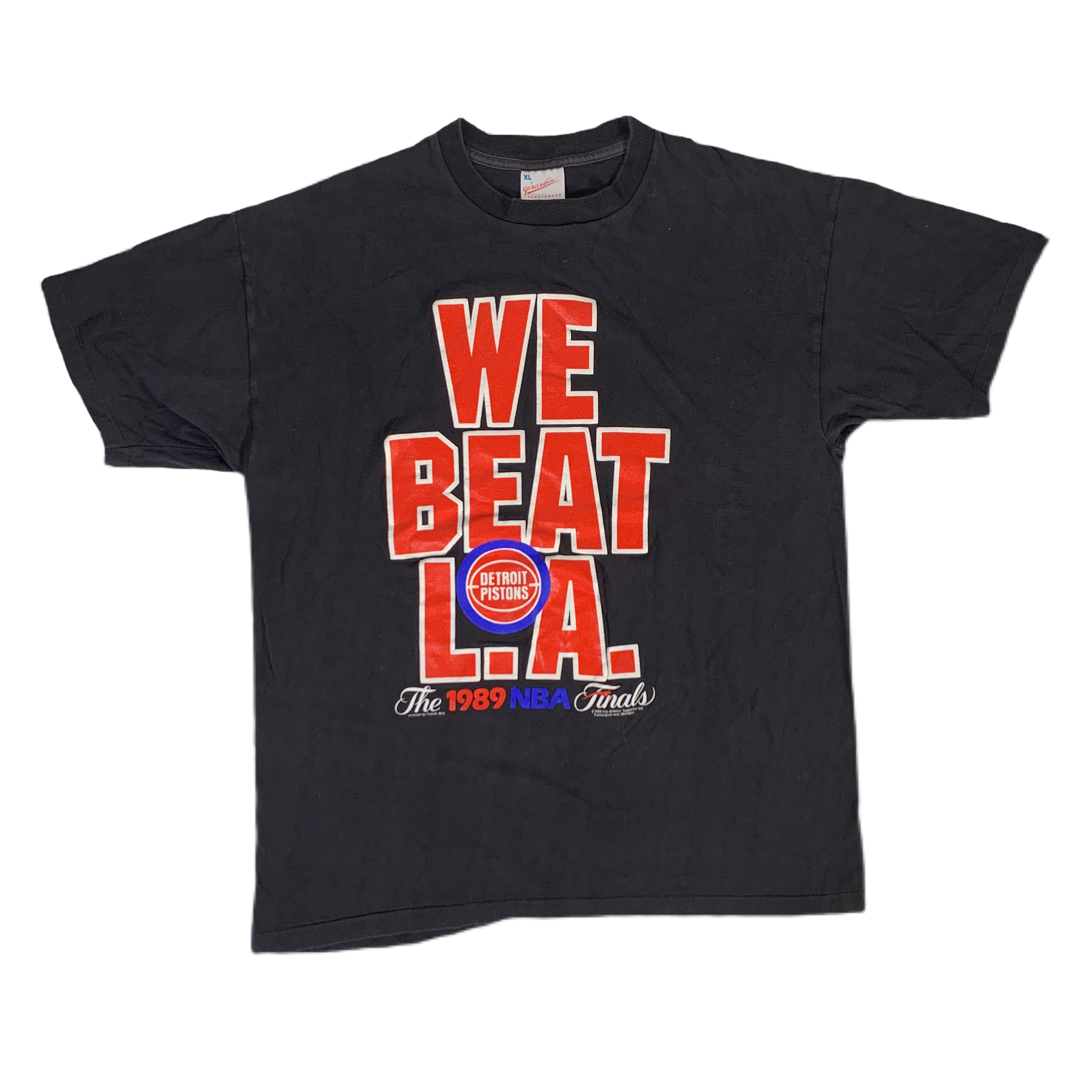 VINTAGE NEW 1989 NBA Finals T-Shirt Motown Showtown, Detroit Pistons LA  Lakers