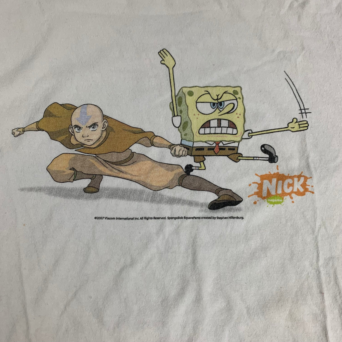 Vintage Spongebob Avatar The Last Airbender &quot;Nickelodeon&quot; T-Shirt