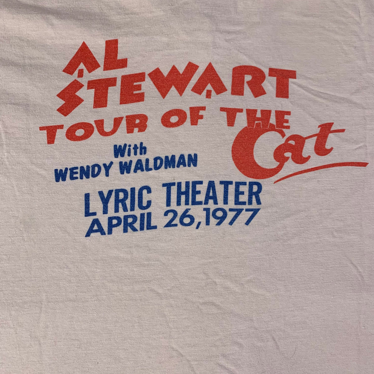 Vintage Al Stewart &quot;Tour Of The Cat&quot; T-Shirt