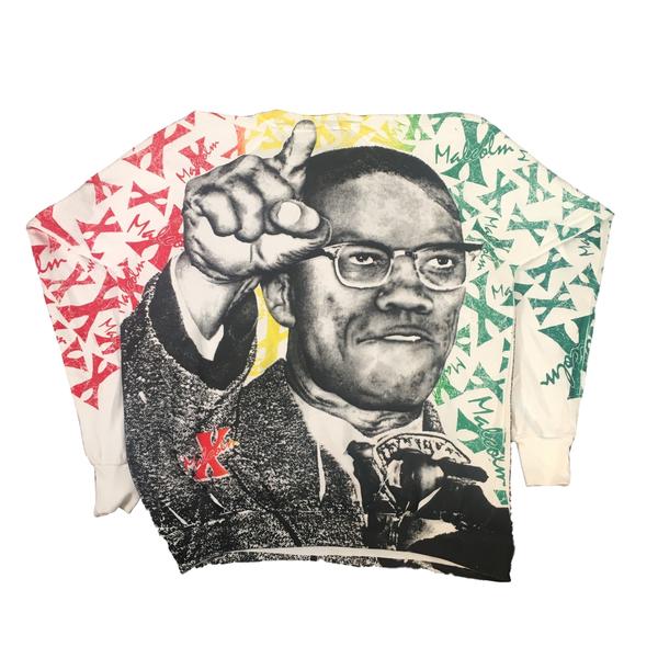 Vintage Malcolm X &quot;All Over Print&quot; Crewneck Sweatshirt