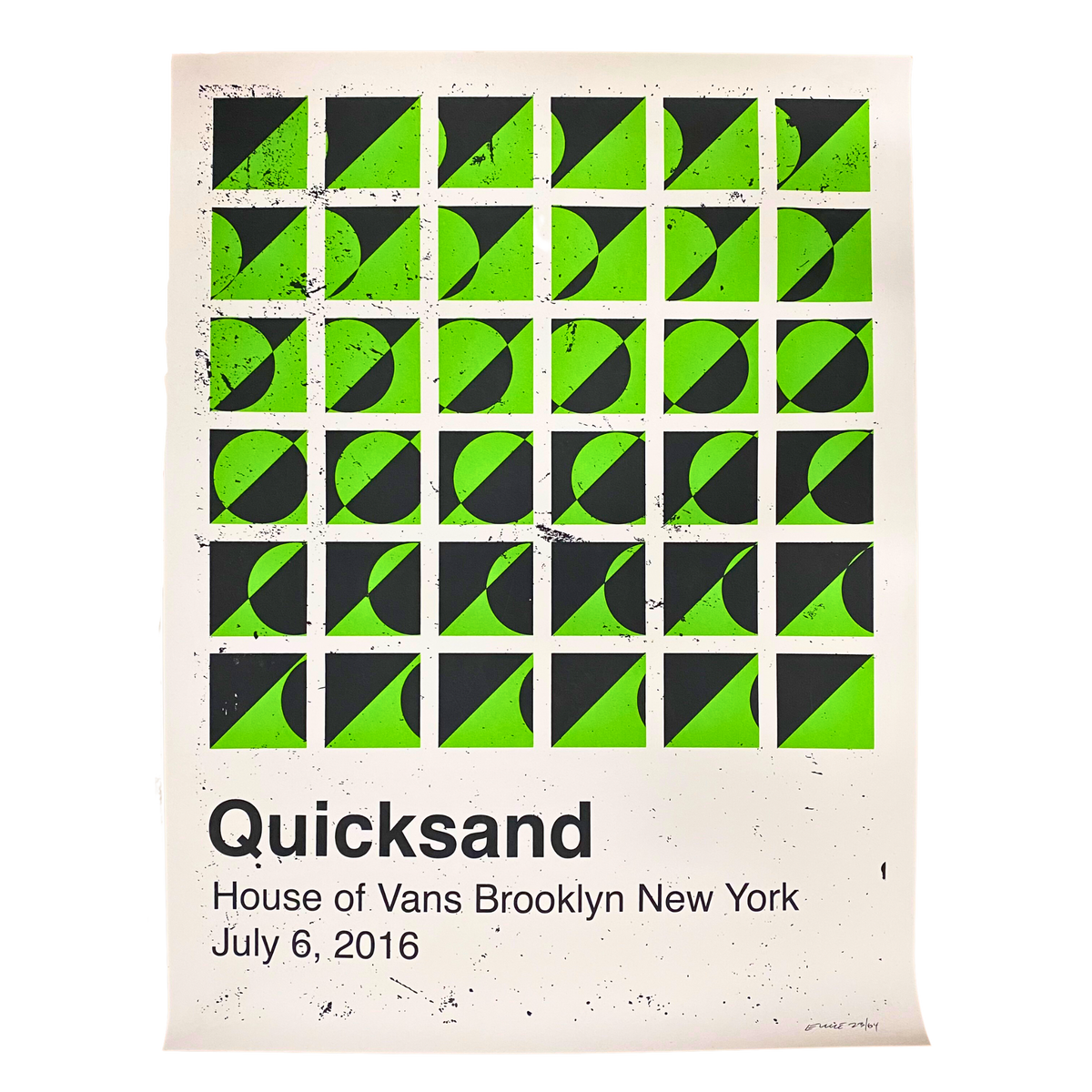 Quicksand &quot;House Of Vans&quot; 2016 Screenprinted Poster