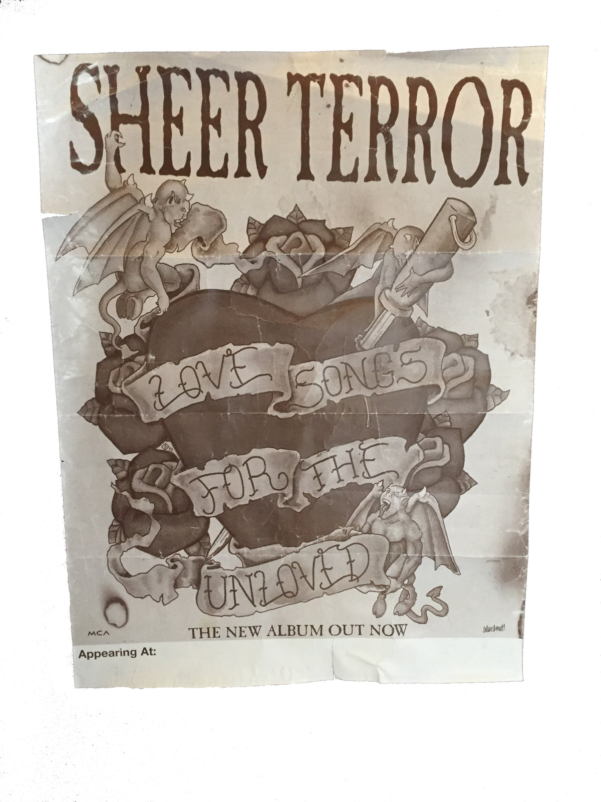 Vintage Sheer Terror &quot;Love Songs For The Unloved&quot; Poster